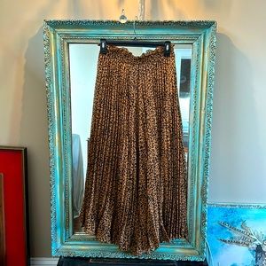 Leopard print wide leg pants